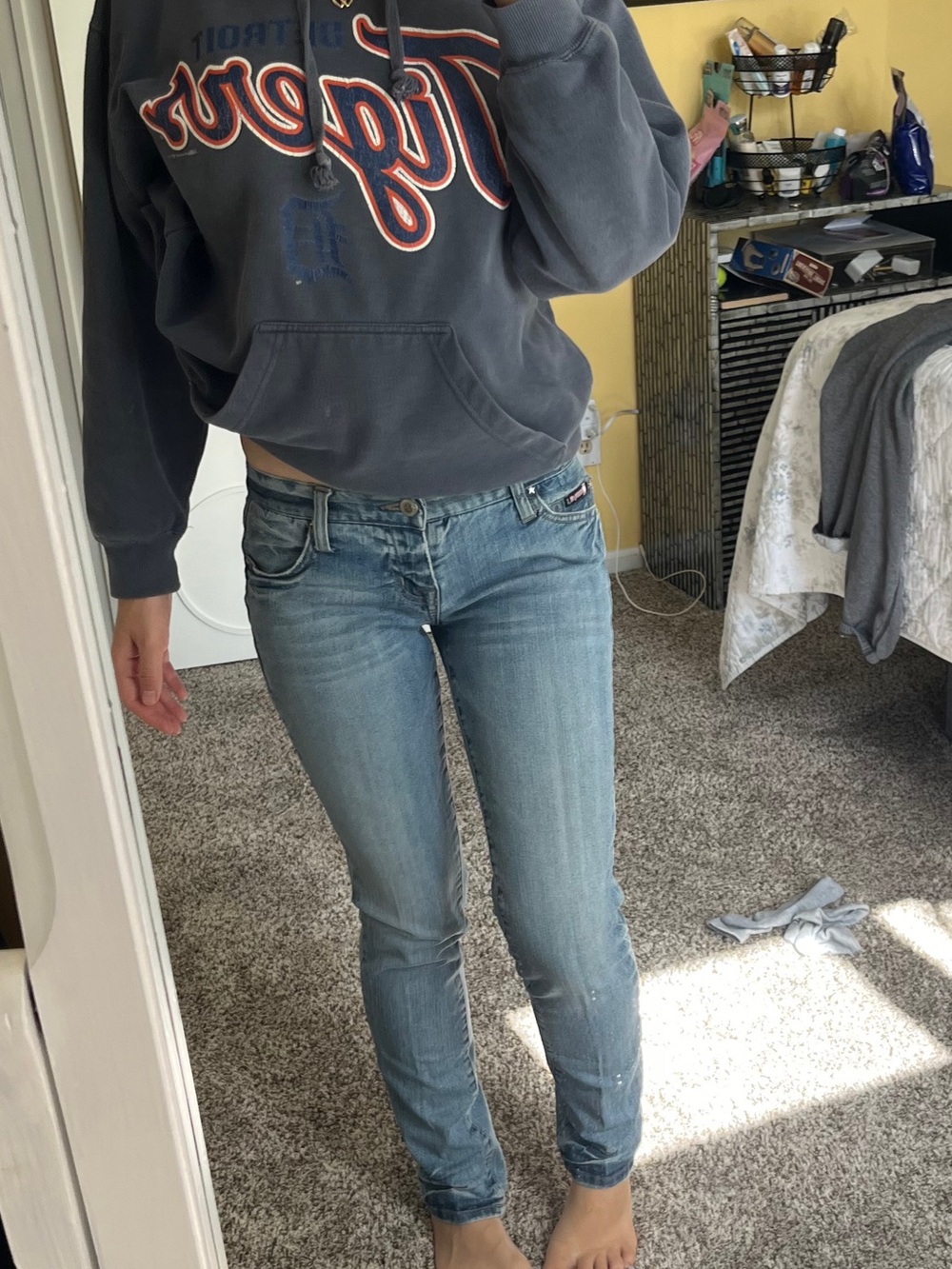 Y2K low rise jeans made in USA size 3/4 bubblegum